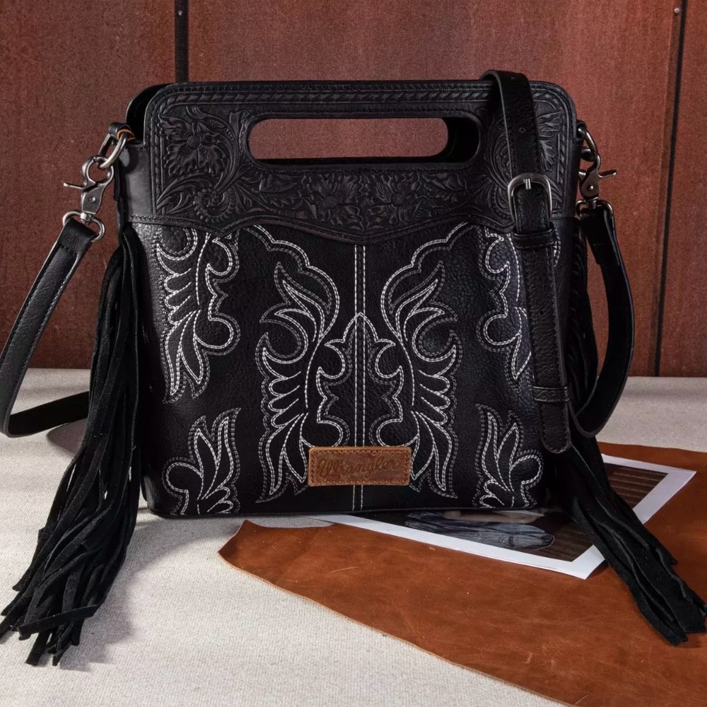 Fringe leather bag by Wrangler